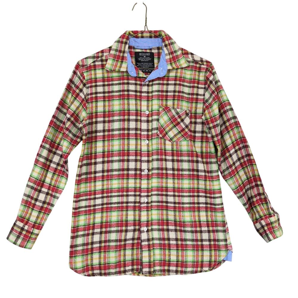 Bogari Italy Men's S Soft‎ Flannel Long Sleeve Button Up Shirt, Cabincore Grunge